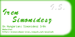 iren simonidesz business card